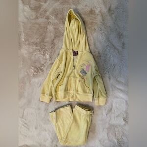Juicy Couture Kids Light Yellow Hooded Top